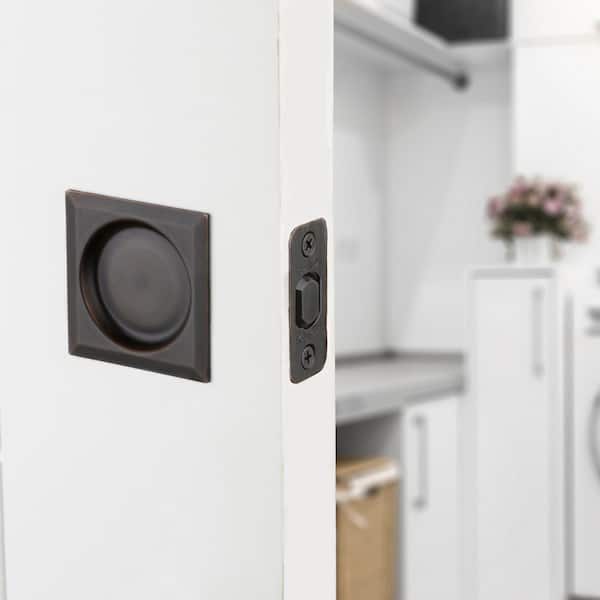 Venetian Bronze Square Hall/Closet Pocket Door Lock