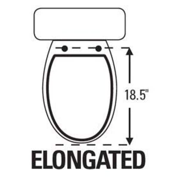 White Elongated Composite Toilet Seat with Chromed Hinges