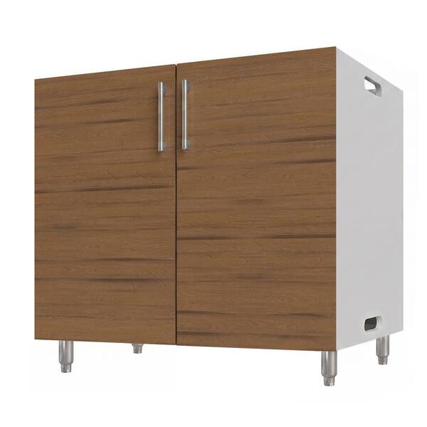 Miami Weatherboard 36 in. X 27 in. X 34.5 in Outdoor Base Cabinet Full Height in Teak Matte
