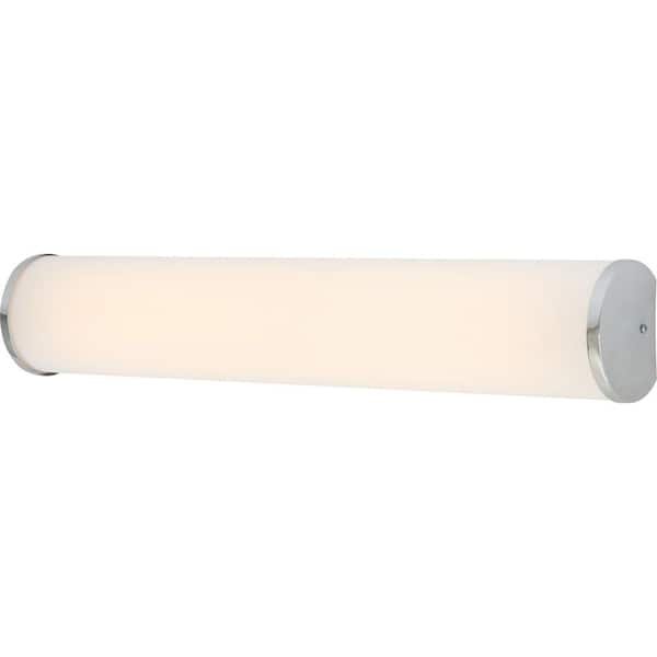 Regulering wafer børste Volume Lighting Large 1-Light Chrome LED Indoor/Outdoor Bath/Vanity Bar  Light/Wall Mount Sconce with White Acrylic Diffuser Tube V6182-3 - The Home  Depot