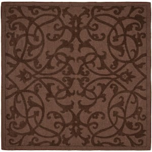 Impressions Brown 6 ft. x 6 ft. Square Area Rug