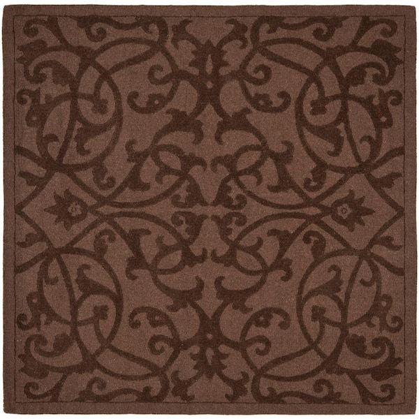 SAFAVIEH Impressions Brown 6 ft. x 6 ft. Square Area Rug