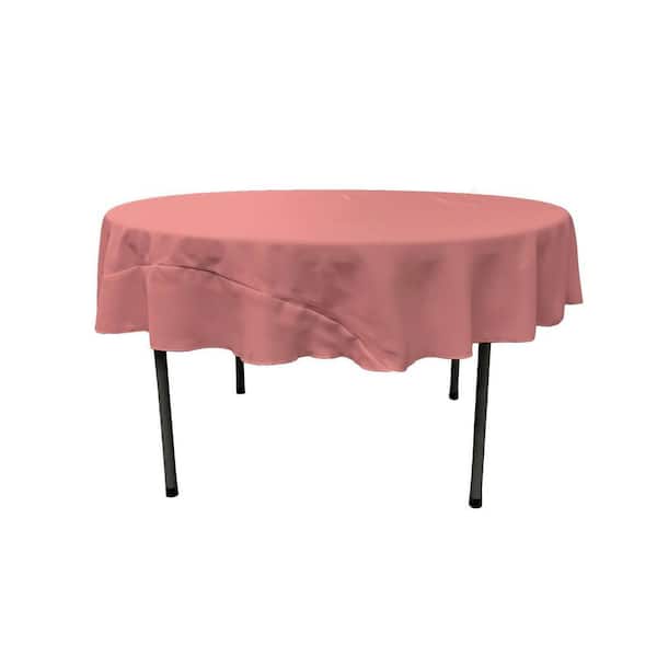 LA Linen Dusty Rose 72 in. Round Polyester Poplin Tablecloth