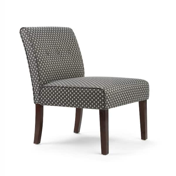 Simpli Home Sallybrook Grey Fabric Slipper Chair