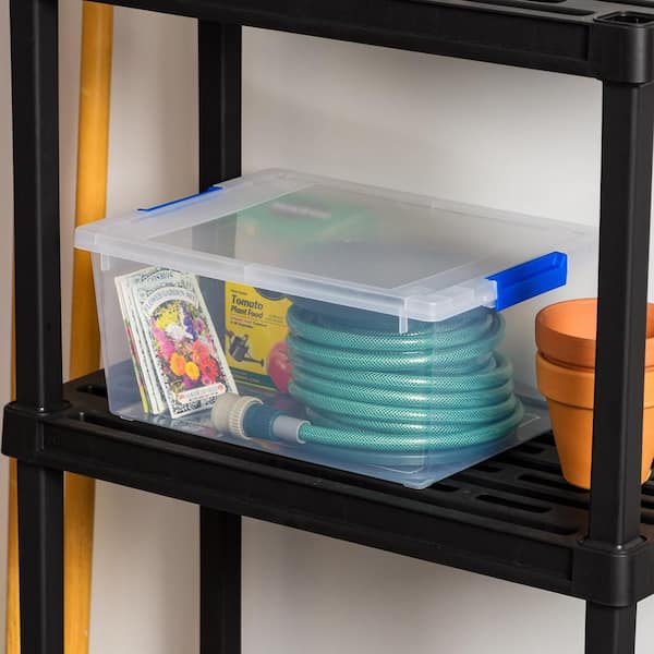 IRIS 12 Qt. Plastic Storage Clip Box, Clear (4-Pack) 554412 - The