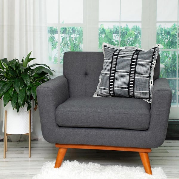 PARKLAND COLLECTION Tamara 20 X 20 Transitional Black Throw Pillow