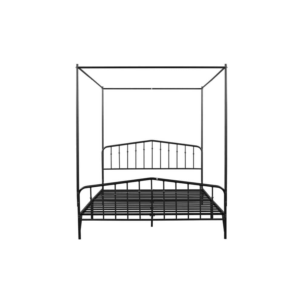 Black Metal Frame Queen Canopy Bed AM914C85 The Home Depot