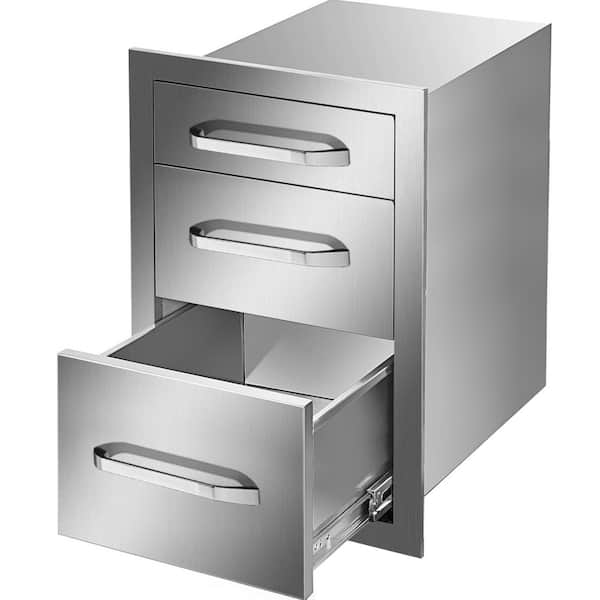 VEVOR Outdoor Kitchen Drawers 15 in. W x 21 in. H x 22.5 in. D Flush Mount Access BBQ Drawers with Handle BBQ Island Drawers