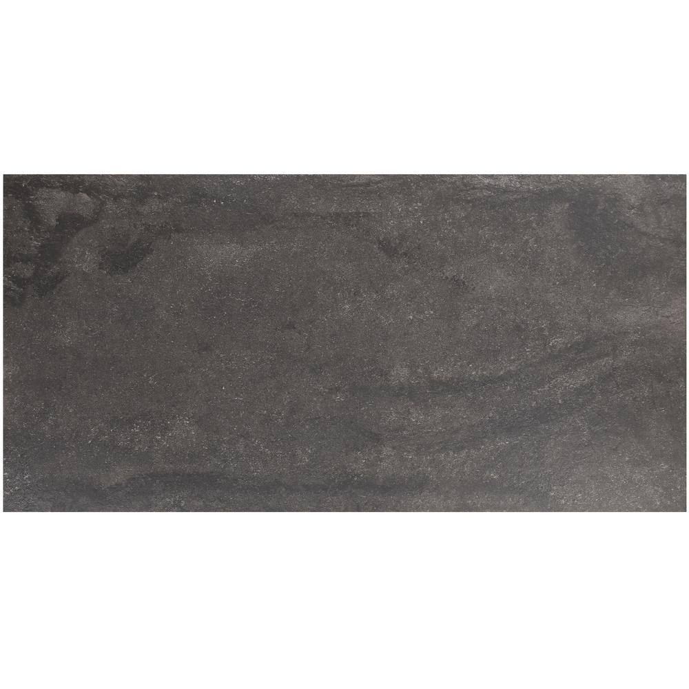 Large Format Matte Black Porcelain Floor and Wall Tile
