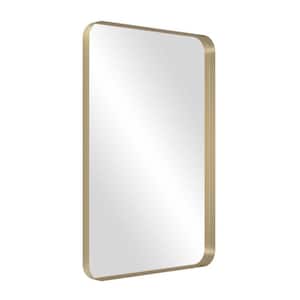18 in. W x 28 in. H Rectangular Steel Framed Wall Bathroom Vanity Mirror