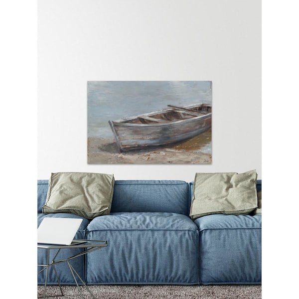Unbranded 30 in. H x 45 in. W "Whitewashed Boat II" by Marmont Hill Canvas Wall Art