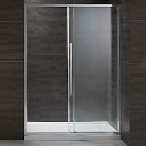 Chaye 60 in. x 78.74 in. H Semi-Frameless Sliding Shower Door in Chrome