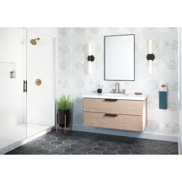 Nicoli Gold 5-Spray Shower Faucet with 8 in. Widespread Double Handle Bathroom Faucet in Champagne Bronze