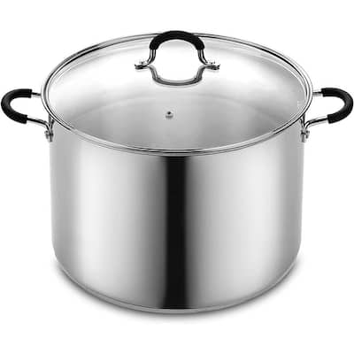 Tramontina Gourmet 16 qt. Stainless Steel Stock Pot with Lid 80120/001DS -  The Home Depot