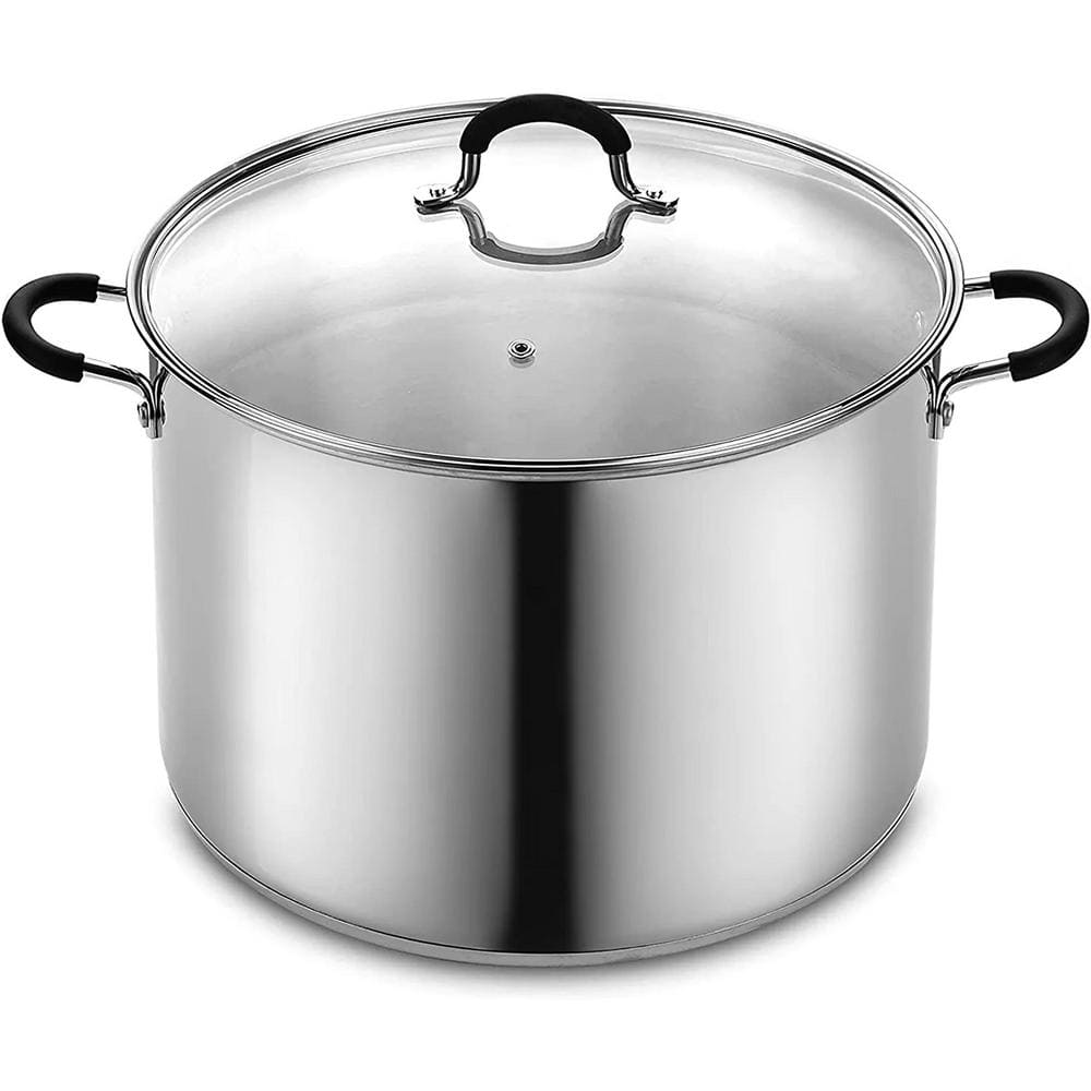 24-Quart Stainless Steel Stock Pot with Glass Lid