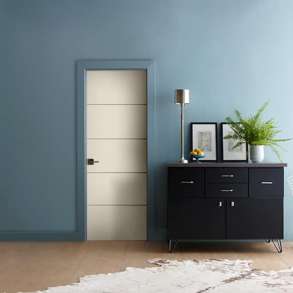 30 in. x 80 in. Right-Hand Hollow Core Primed Composite Single Prehung Interior Door