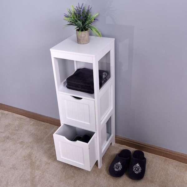 Floor Multifunction Bathroom Storage Organizer Rack with 2 Drawers