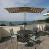 Sonkuki Solar LED 10 ft. x 6.5 ft. Aluminum Patio Rectangle Market Umbrella in Taupe with Push-Button Tilt R-HS-RLED19TP