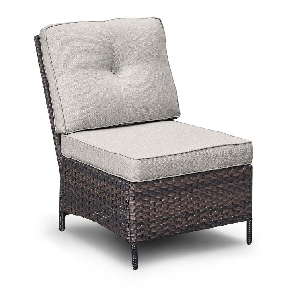 UPC 758355592328 product image for Carolina Wicker Outdoor Sectional with Beige Cushions | upcitemdb.com