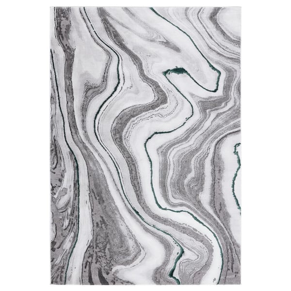 SAFAVIEH Craft Gray/Green Doormat 3 ft. x 5 ft. Marbled Abstract Area Rug