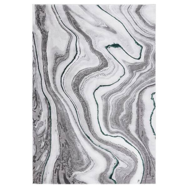 SAFAVIEH Craft Gray/Green 7 ft. x 9 ft. Marbled Abstract Area Rug