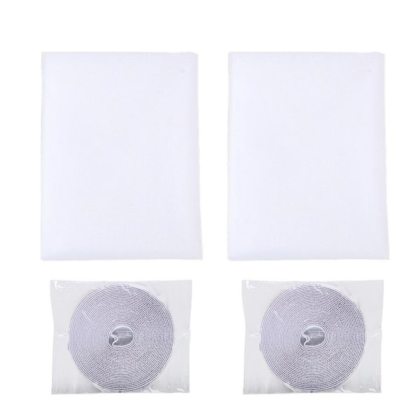 Wellco 60 in. x 80 in. White DIY Self-Adhesive Window Screen Netting ...