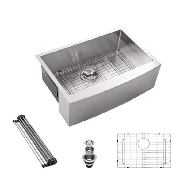 Unbranded Stainless Steel 36 in. Single Bowl Farmhouse Apron Kitchen Sink Beslend 36 in. x 21 in. x 10 in. Apron Front Sink