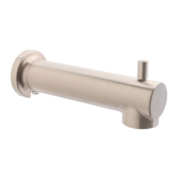 Tub Spout with Diverter 8 in. Round Bathtub Faucet with Decorative Brushed Nickel Finish