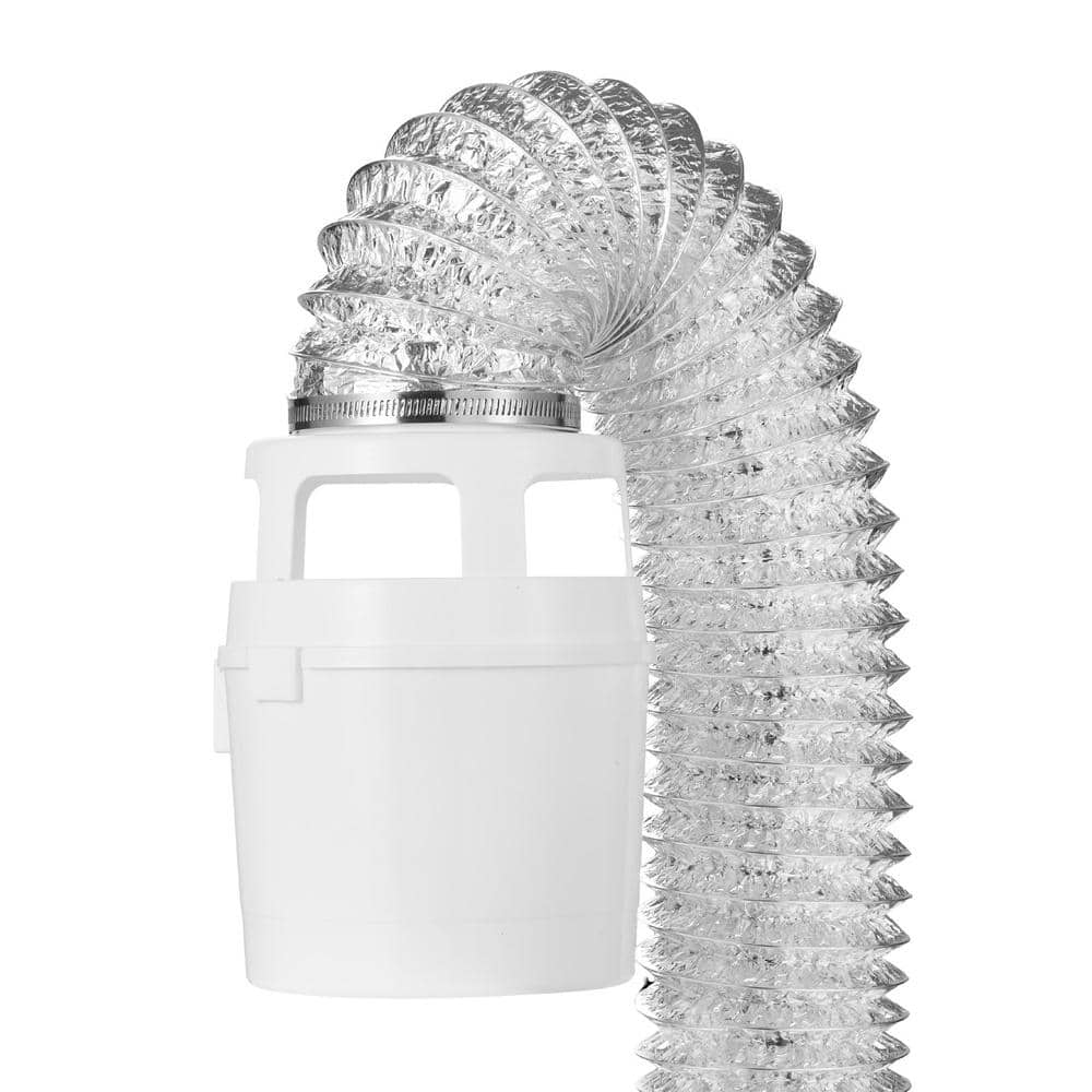 HONGGE 3-in-1 Indoor Dryer Vent Kit with Lint Trap Bucket, 4 in. x 5 ft. Exhaust Hose, and Multi-Layer Filter