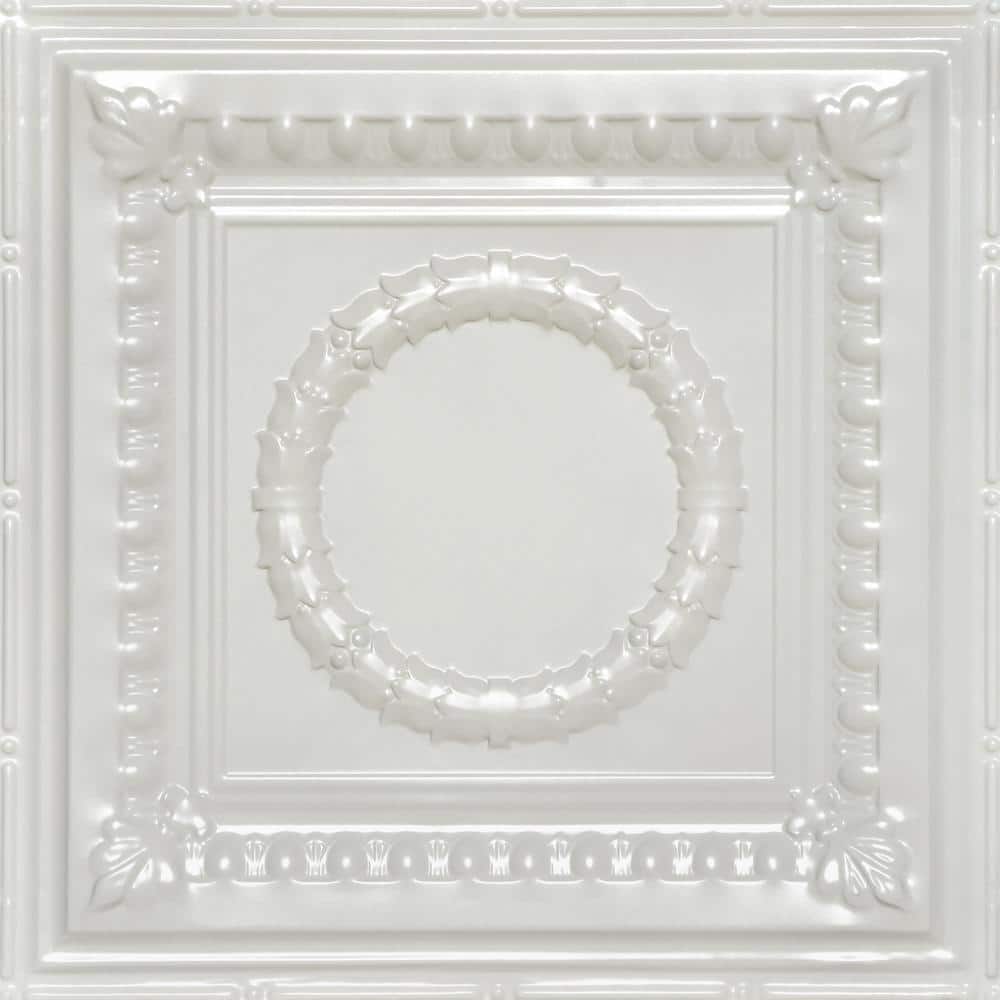 Victory Eggshell White 2 ft. x 2 ft. Decorative Lay-in Tin Ceiling Tile (24 sq. ft. /Case) price history on PriceWatchPro