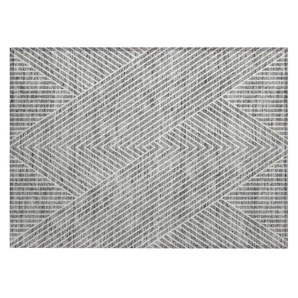 Chantille Machine Washable Indoor/Outdoor Abstract ACN937 Gray 1 ft. 8 in. x 2 ft. 6 in. Area Rug