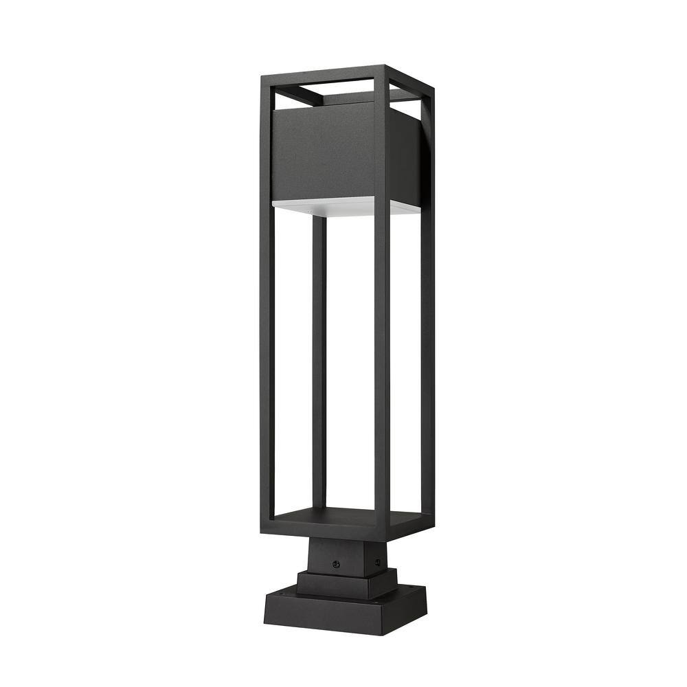 Barwick Black Glass LED Outdoor Pier Mount Light