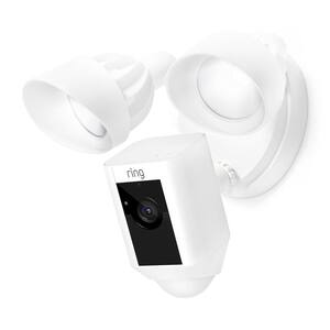 Outdoor Wi-Fi Wired Standard Surveillance Camera with Motion Activated Floodlight White Certified Refurbished