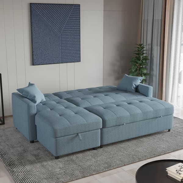 Sleeper Sectional Storage Sofa Bed, Queen Sofa Bed Fitted Sheet
