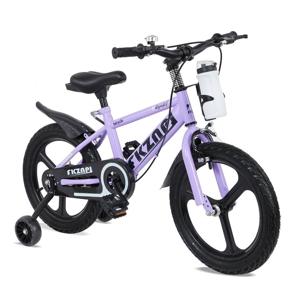 18 in. Purple Kids Bike with Training Wheels and Water Bottle for boys and girls, Ages 5-9 price history on PriceWatchPro