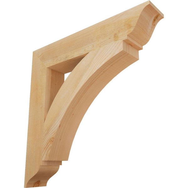 Ekena Millwork 6 in. x 34 in. x 34 in. Douglas Fir Thorton Traditional Rough Sawn Bracket