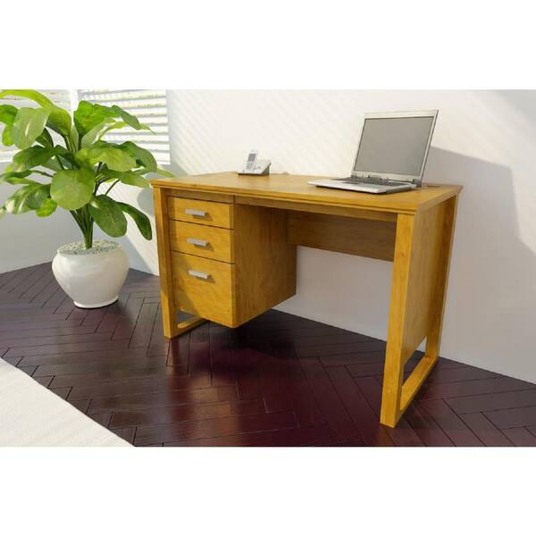 Ameriwood Transitional Desk with 3-Drawer in Bank Alder