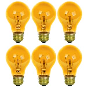 25-Watt A19 Edison Yellow Transparent Incandescent Light Bulb (6-Pack)