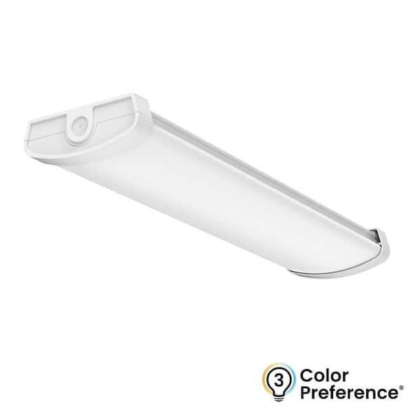 24 in. x 6 in. White Commercial LED Wrap Light Fixture 120-277V 3500K 4000K 5000K Lumen Boost Dimmable Warehouse Light