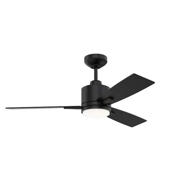 Kendal Lighting Nuvel 42 in. Indoor Black Standard Ceiling Fan with True White Integrated LED with Remote Included