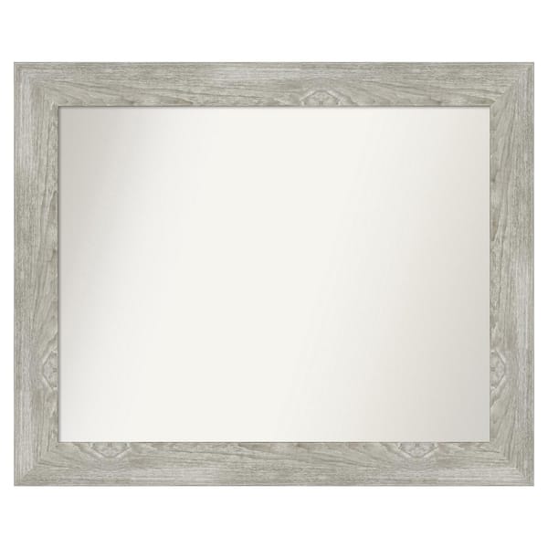 Amanti Art Dove Greywash 38 in. x 31 in. Custom Non-Beveled Distressed Recyled Polystyrene Bathroom Vanity Wall Mirror