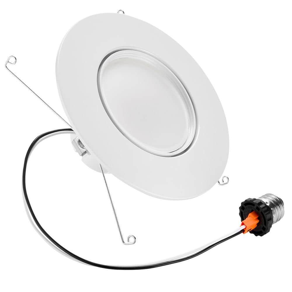 Adjustable White Aluminum LED Retrofit Downlight with Gimbal