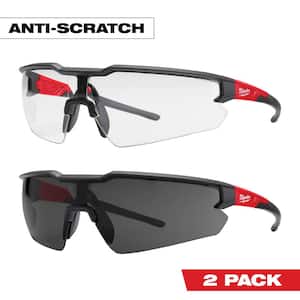 Clear and Tinted Anti-Scratch Safety Glasses (2-Pack)