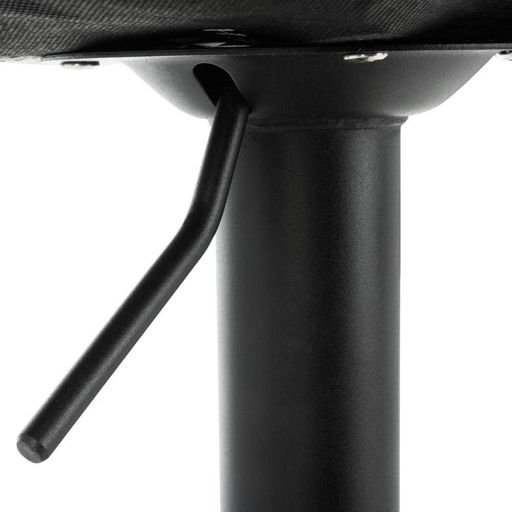 Cognac and Black Adjustable Swivel Bar Stool with Faux Leather