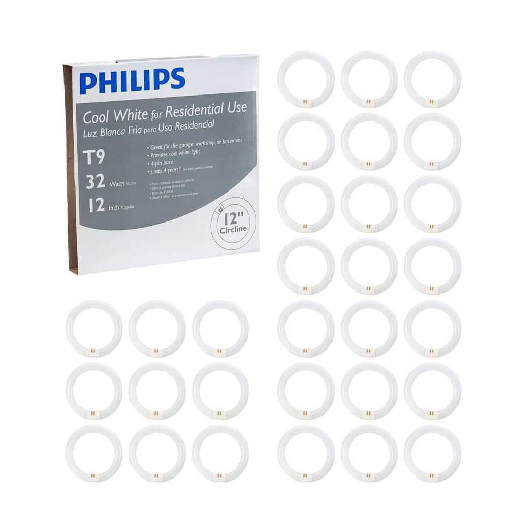 Philips 32-Watt 12 in. Linear T9 Fluorescent Tube Light Bulb Cool