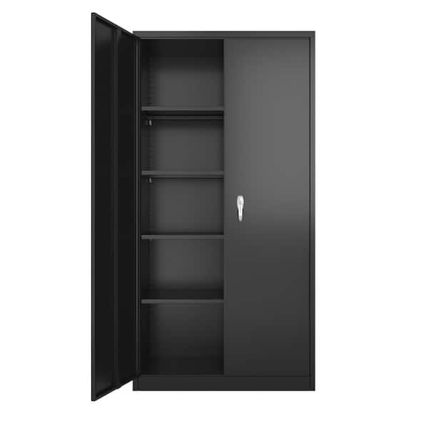 Kaikeeqli Superior Quality 36 in. W x 72 in. H x 18 in. D Metal Storage Freestanding Cabinet Set in Black