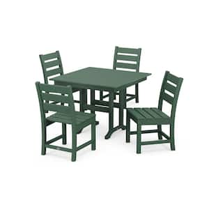 Grant Park Green 5-Piece Plastic Side Chair Outdoor Dining Set