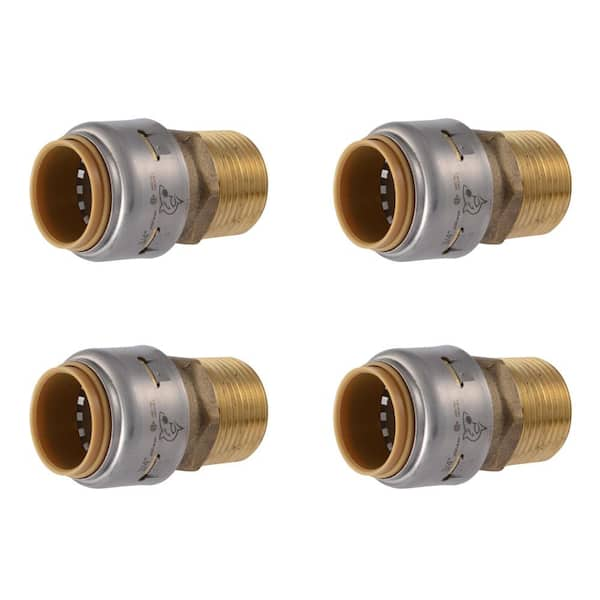 Max 3/4 in. Push-to-Connect x MIP Brass Adapter Fitting Pro Pack (4-Pack)