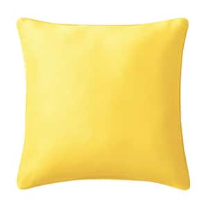Soft Velvet Square Mustard 18 in. x 18 in. Throw Pillow