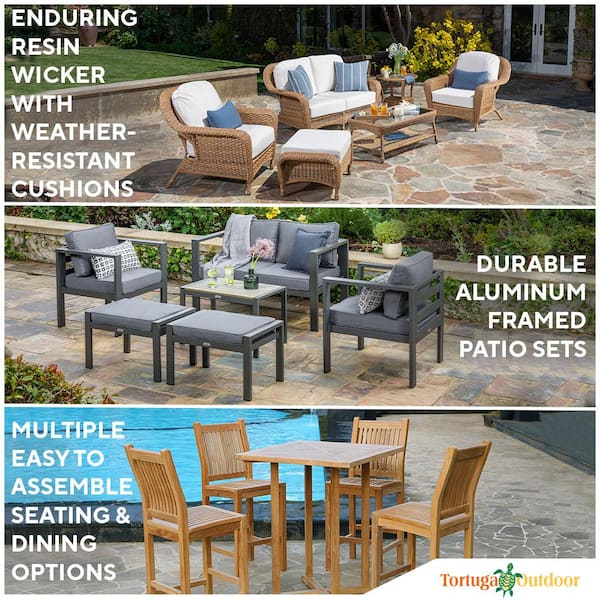Sea Pines 194 Gal. Large Java Resin Wicker Outdoor Deck Box with Reinforced Waterproof Patio Furniture Lid